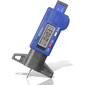 LCD Display Tire Tread Depth Gauge, Digital Tread Checker Tire Tester with Inch/MM Conversion of 0-1 Inches, Portable Measuring Gauge Tool for Car Motorcycle Truck SUV (Blue) in Kuwait