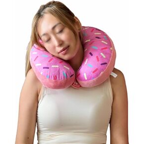 Donut Pillow for Ear Piercings - Comfortable Soft Ear Pillow for Side Sleeping - Reduces Ear Discomfort - Fun Decor, Stuffed Cushion and Toy, 14 Inches (Pink Icing) in Saudi Arabia