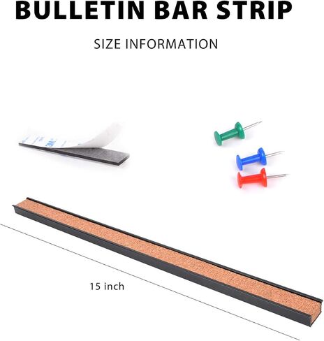 Corksidol Felt Pin Board Bar Strips Bulletin Board for Bedrooms,Classroom,Office with Full Back Self Adhesive Cork Board with Push Pins for Paste Notes, Photos, Schedules 5 Pack in Saudi Arabia