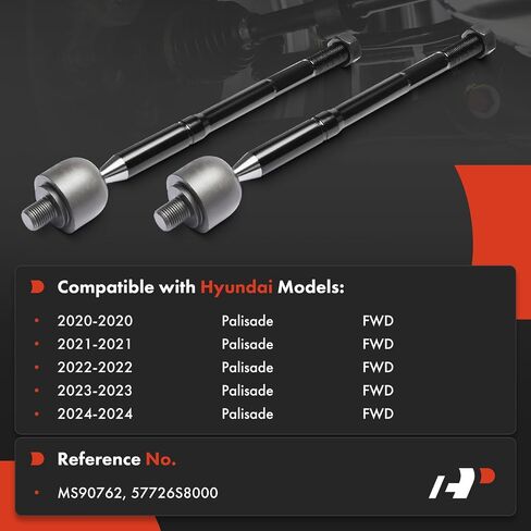 A-Premium 2 × نهايات قضيب ربط داخلي A-Premium 2 ، متوافق مع Hyundai Palisade 2020 2021 2022 2023 2024 ، FWD in Saudi Arabia