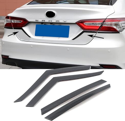 ملحقات السيارات متوافقة مع Camry Le Xle 2018 2019 2020 2021 2022 Tail Light Goyid Edge Cover Trim (Carbon Carbon) 4pcs in Kuwait