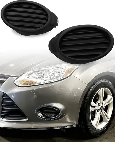 Pair Front Fog Light Cover Fit for Ford Focus 2012 2013 2014 Car Lamp Hole Cover Insert Left & Right Black Repalce CP9Z-17B814-B in Saudi Arabia
