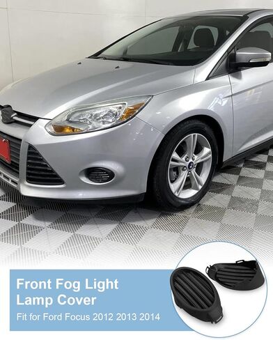 Pair Front Fog Light Cover Fit for Ford Focus 2012 2013 2014 Car Lamp Hole Cover Insert Left & Right Black Repalce CP9Z-17B814-B in Saudi Arabia