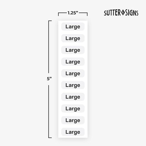 250pcs X-Large Clothing Size Strip Labels, 1.25" x 5" Labels, X-Large, 250 Labels/Roll, Clear Clothing Size Strip Sticker Labels for Shirts, Pants, Accessories, Retail Clothing in Saudi Arabia
