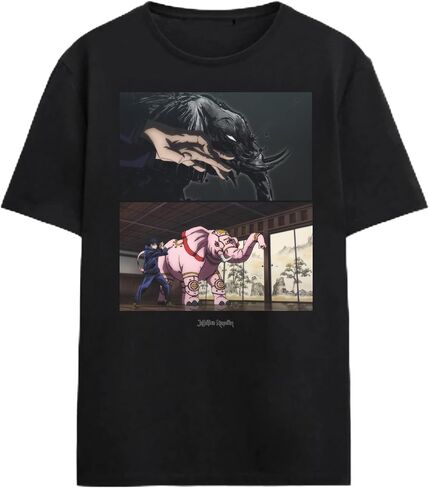 Jujutsu Kaisen Megumi Screenshots Adult Black Crew Neck Short Sleeve T-Shirt in Saudi Arabia