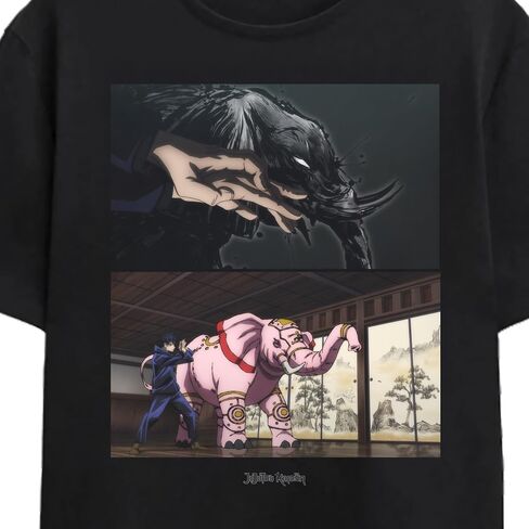 Jujutsu Kaisen Megumi Screenshots Adult Black Crew Neck Short Sleeve T-Shirt in Saudi Arabia