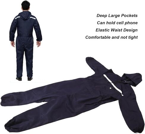 XL مقنعين الأزرق الأزرق الداكن الطويل الأكمام العاكسة Coverall للمصانع in Kuwait