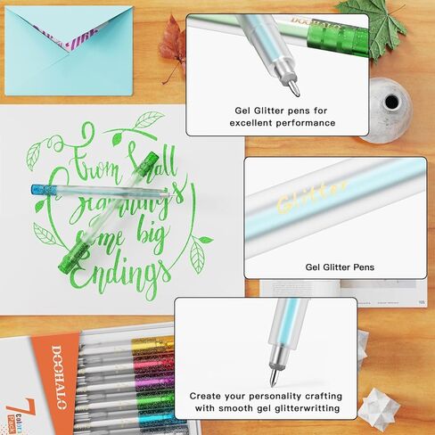 DOOHALO Glitter Gel Pens for Cricut Joy Pen 0.8 tip Glitter Markers and Pens Accessories for Cricut joy in Kuwait