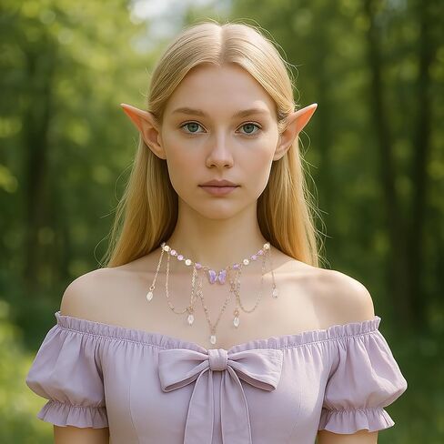MOSTORY Butterfly Fairy Renaissance Necklace - Crystal Renfaire Choker for Fairycore Jewelry Women Fantasy Cosplay in Saudi Arabia