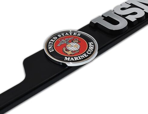 Elektroplate Officially Licensed – United States Marines USMC Crest Black All-Metal Open Corner Premium 3D License Plate Frame Tag Holder for Cars/SUVs/Trucks Weather-Proof Automotive Accessory in Saudi Arabia