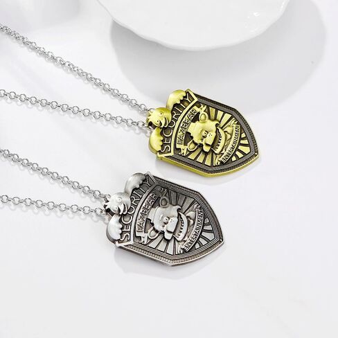 FNAF Security Guard Badge Necklaces - Sun and Moon Friendship Pendant Chain - Gifts for Men Women Friends and Fans in Kuwait