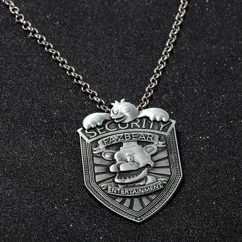 FNAF Security Guard Badge Necklaces - Sun and Moon Friendship Pendant Chain - Gifts for Men Women Friends and Fans in Kuwait