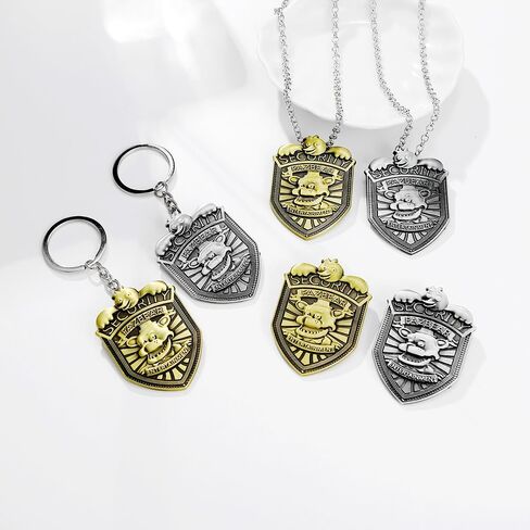 FNAF Security Guard Badge Necklaces - Sun and Moon Friendship Pendant Chain - Gifts for Men Women Friends and Fans in Kuwait