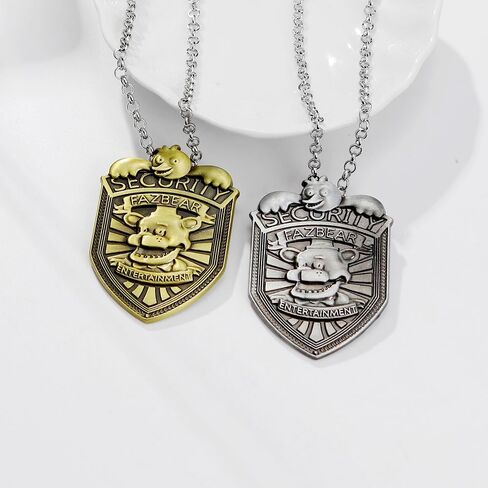FNAF Security Guard Badge Necklaces - Sun and Moon Friendship Pendant Chain - Gifts for Men Women Friends and Fans in Kuwait