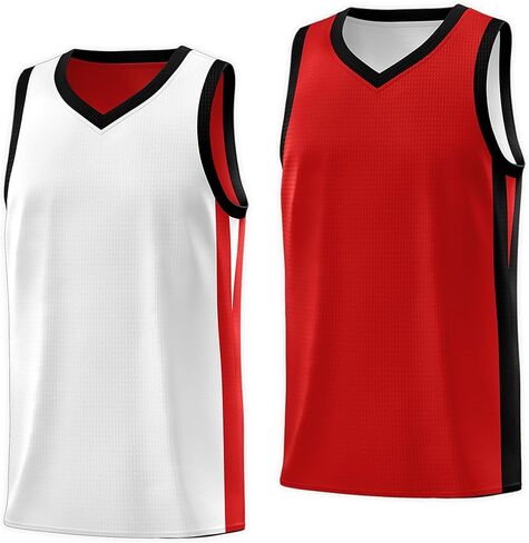 KXK Men's Reversible Basketball Jersey Plain Athletic Sleeveless Tank Top Basketball Shirt Practice Team Uniform in Kuwait