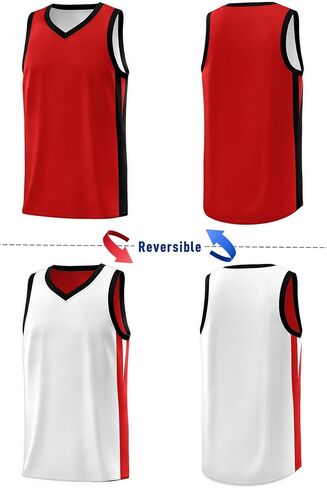 KXK Men's Reversible Basketball Jersey Plain Athletic Sleeveless Tank Top Basketball Shirt Practice Team Uniform in Kuwait