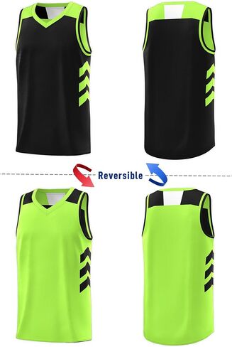 KXK Men's Reversible Basketball Jersey Plain Athletic Sleeveless Tank Top Basketball Shirt Practice Team Uniform in Kuwait