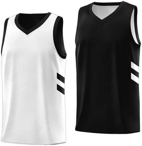 KXK Men's Reversible Basketball Jersey Plain Athletic Sleeveless Tank Top Basketball Shirt Practice Team Uniform in Kuwait