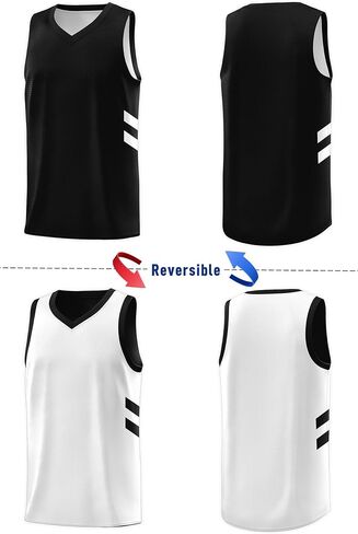 KXK Men's Reversible Basketball Jersey Plain Athletic Sleeveless Tank Top Basketball Shirt Practice Team Uniform in Kuwait