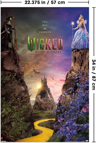 Trends International Wicked: for Good (2025) - Cliff One Sheet Wall Poster ، 34L × 22.4W ، إصدار غير مؤلف in Saudi Arabia