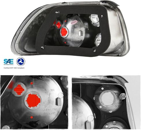 AKKON - For 1993-1997 Honda Civic Del Sol Sport Coupe JDM Black Tail Brake Lights Lamp Left + Right Pair in Saudi Arabia