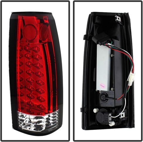 ACANII - For 1988-1998 Chevy Silverado GMC Sierra Suburban Tahoe Red Clear LED Tail Lights Lamps Replacement Left+Right in Saudi Arabia