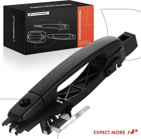 A-Premium الأمامية الأمامية مقبض الباب الخارجي اليسرى مع ثقب المفتاح متوافق مع Nissan Sentra 2007-2012 ، دون دخول بدون مفتاح ، دون نظام دخول ذكي ، أسود مسبب ، استبدل# 80607-ET02A in Saudi Arabia