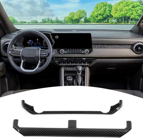 بالنسبة إلى Colorado Dash Console Control Cover Cover to Coleds for Chevrolet Colorado/GMC Canyon 2023 2024 Up Black Carbon Fiber Grain Insories 2pcs in Saudi Arabia