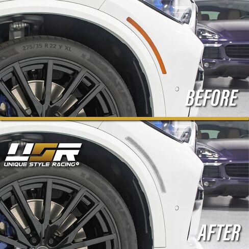 USR BMW X5 G05 Side Marker Lights - Euro Style Smoke Lens Front Bumper Reflector Light Set (Left + Right) Compatible with 2019-2023 BMW X5 G05 Chassis (Smoked) in Saudi Arabia
