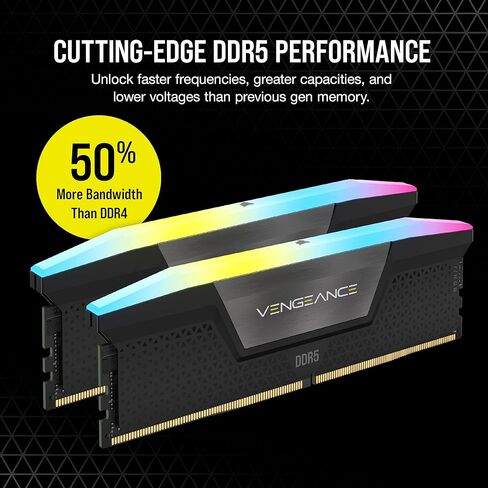 CORSAIR Vengeance RGB DDR5 RAM 32GB (2x16GB) 6000MHz CL30-36-36-76 1.4V AMD Expo & Intel XMP Desktop Computer Memory - White (CMH32GX5M2B6000Z30W) in Saudi Arabia