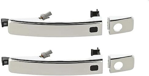 KarParts360 for Kia Soul 2014-2022 Exterior Door Handles Front, Driver and Passenger Side | Pair | Plastic | All Chrome | with Key Hole | w/Cover | w/Smart Entry System | Replacement for 82651B2720 in Saudi Arabia