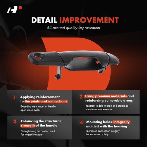 A-Premium Rear Right Passenger Side Exterior Door Handle Compatible with Ford Windstar 1995 1996 1997 1998, Textured Black, Replace# F78Z1626600BA in Saudi Arabia