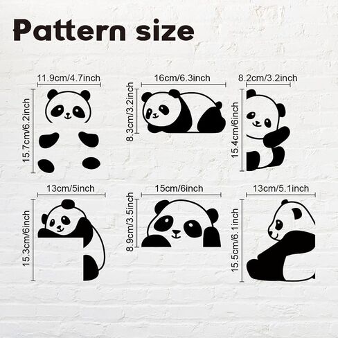 AHALDMaker 6pcs ملصقات تبديل ضوء الباندا لطيف ، 7x7 بوصة كرتون pandas ملصق ملصق ملصق الإضاءة شارات لحضانة غرفة المعيشة in Kuwait
