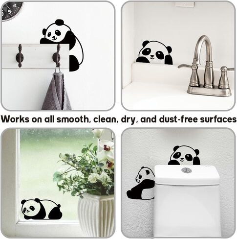AHALDMaker 6pcs ملصقات تبديل ضوء الباندا لطيف ، 7x7 بوصة كرتون pandas ملصق ملصق ملصق الإضاءة شارات لحضانة غرفة المعيشة in Kuwait