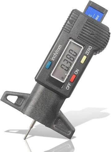 شاشة LCD Display Tire Tread Depth ، اختبار إطارات المدقق الرقمي مع تحويل بوصة/مم من 0-1 بوصات ، أداة قياس القياس المحمولة لشاحنة الدراجات النارية للسيارة (الأزرق) in Kuwait