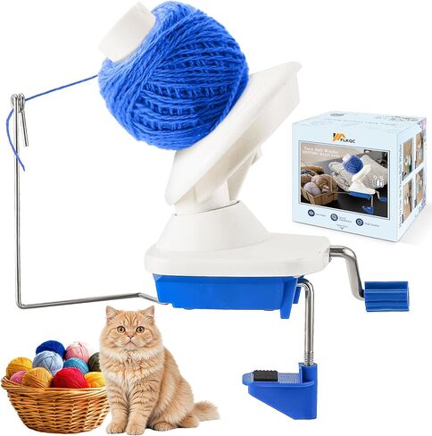 FLKQC Yarn Ball Winder, Hand-Operated Yarn Ball Winder Swift Yarn Winder, Yarn Cake Winder, Needlecraft Yarn Ball Winder Hand-Operated (Blue) in Kuwait