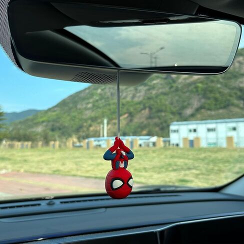 Swing Spider Panda Car Accessories Rearview Mirror Hanger Cool Car Ornament For Office Home Hanging Decor Birthday Funny Gift (A) in Kuwait