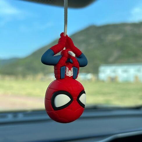 Swing Spider Panda Car Accessories Rearview Mirror Hanger Cool Car Ornament For Office Home Hanging Decor Birthday Funny Gift (A) in Kuwait