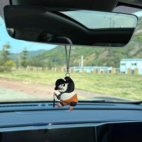 Swing Spider Panda Car Accessories Rearview Mirror Hanger Cool Car Ornament For Office Home Hanging Decor Birthday Funny Gift (A) in Saudi Arabia