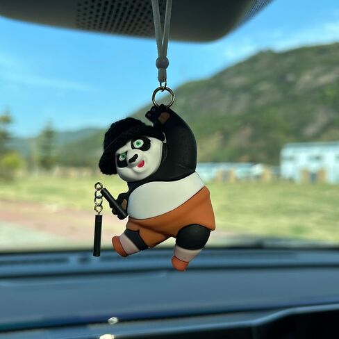 Swing Spider Panda Car Accessories Rearview Mirror Hanger Cool Car Ornament For Office Home Hanging Decor Birthday Funny Gift (A) in Saudi Arabia