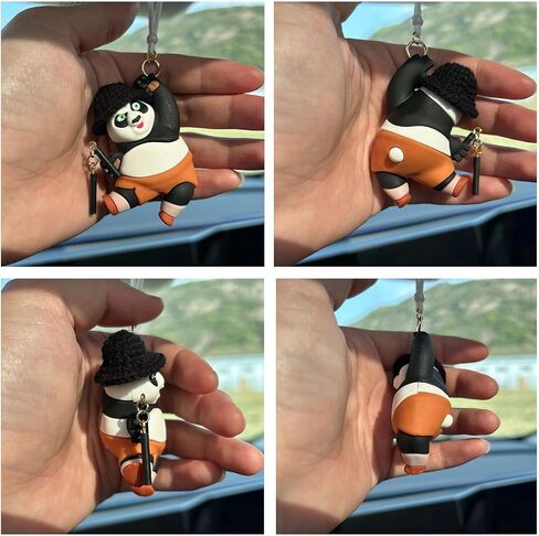 Swing Spider Panda Car Accessories Rearview Mirror Hanger Cool Car Ornament For Office Home Hanging Decor Birthday Funny Gift (A) in Saudi Arabia