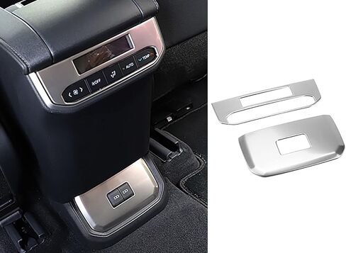 Car Accessories Fit for Toyota Highlander 2020-2023 2024 2025 Interior Rear USB & Air Outlet Decorative Cover Trim (Carbon Fiber Style) Stainless Steel 2 PCS in Saudi Arabia