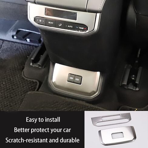 Car Accessories Fit for Toyota Highlander 2020-2023 2024 2025 Interior Rear USB & Air Outlet Decorative Cover Trim (Carbon Fiber Style) Stainless Steel 2 PCS in Saudi Arabia