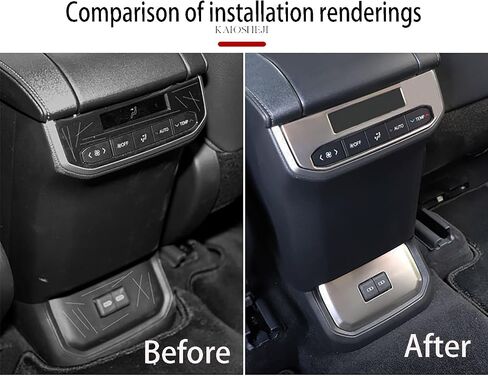 Car Accessories Fit for Toyota Highlander 2020-2023 2024 2025 Interior Rear USB & Air Outlet Decorative Cover Trim (Carbon Fiber Style) Stainless Steel 2 PCS in Saudi Arabia