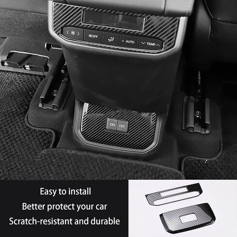 ملحقات السيارات تناسب تويوتا هايلاندر 2020-2023 2024 2025 الداخلية الخلفية الداخلية USB و Air Outlet تغطية تغطية الزخرفة (نمط ألياف الكربون) الفولاذ المقاوم للصدأ 2 PCS in Kuwait