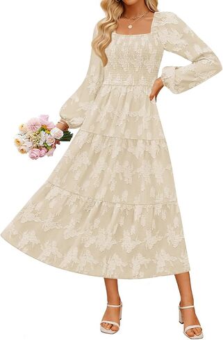 Zesica للسيدات 2025 Fall Floral Midi Bress in Kuwait
