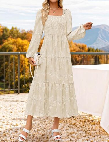 Zesica للسيدات 2025 Fall Floral Midi Bress in Kuwait
