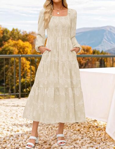 Zesica للسيدات 2025 Fall Floral Midi Bress in Kuwait