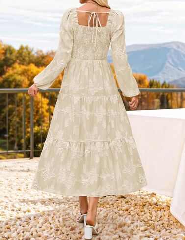 Zesica للسيدات 2025 Fall Floral Midi Bress in Kuwait