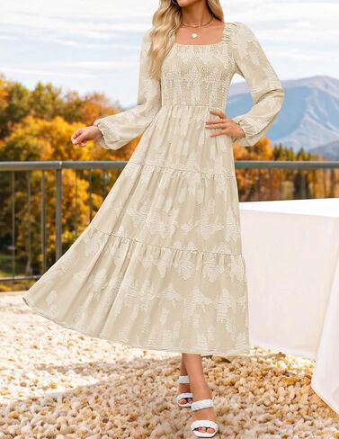 Zesica للسيدات 2025 Fall Floral Midi Bress in Kuwait